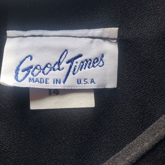 Vintage 80s Semi Sheer Black White Striped Pleated Day Dress Size S Retro Party - Picture 8 of 10